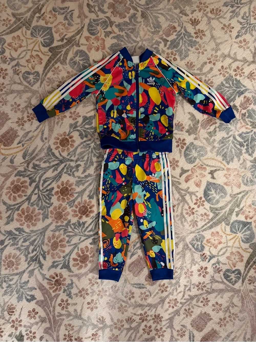 adidas Kids' Multicolor Splash Print Track Jacket & Pants Set